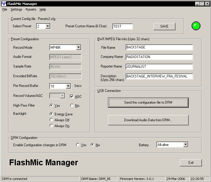 FlashMic Manager screenshot